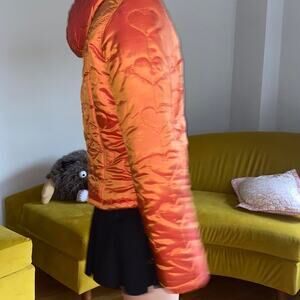Cutesy vintage 90s iridescent orange